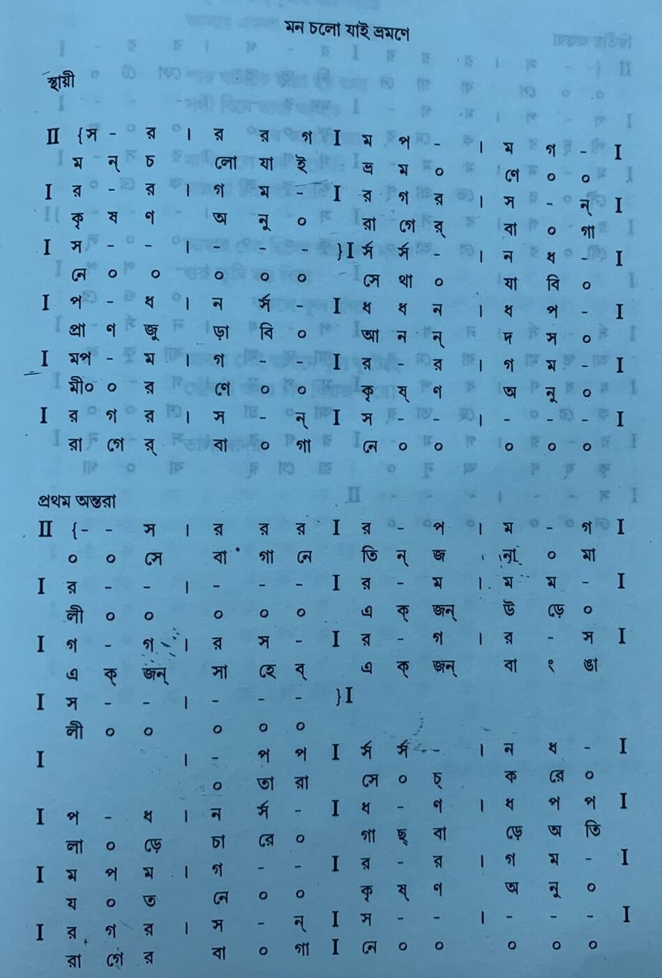 বাউল ফকিরি গানের স্বরলিপি ও স্বরলিপি প্রসঙ্গে