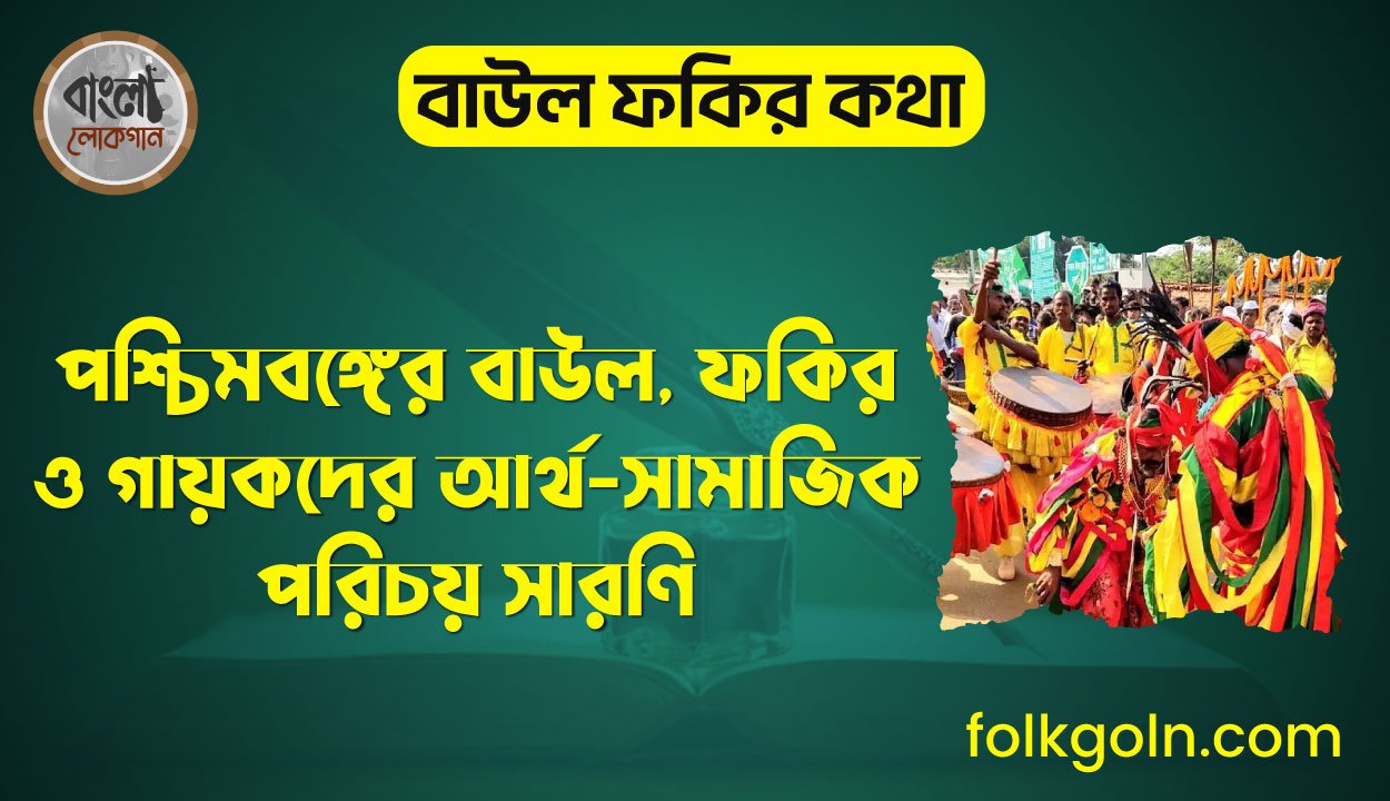 পশ্চিমবঙ্গের বাউল ফকির ও গায়কদের আর্থ-সামাজিক পরিচয় সারণি